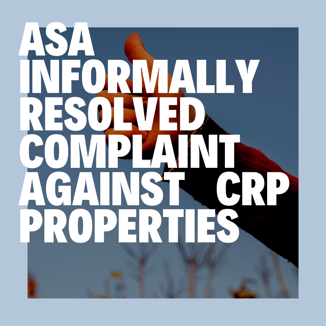 ASA Informally Resolved Complaint against CRP Properties