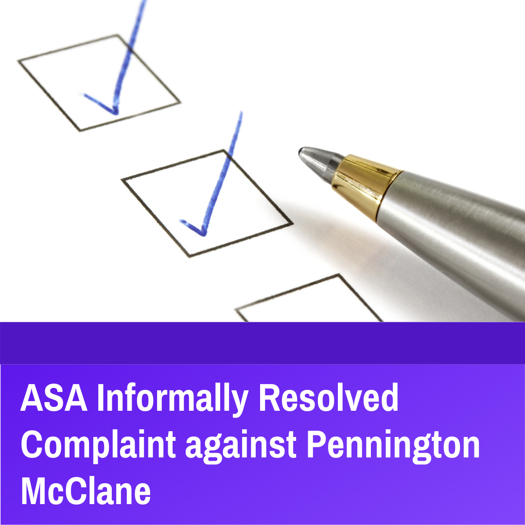 ASA Informally Resolved Complaint against Pennington McClane