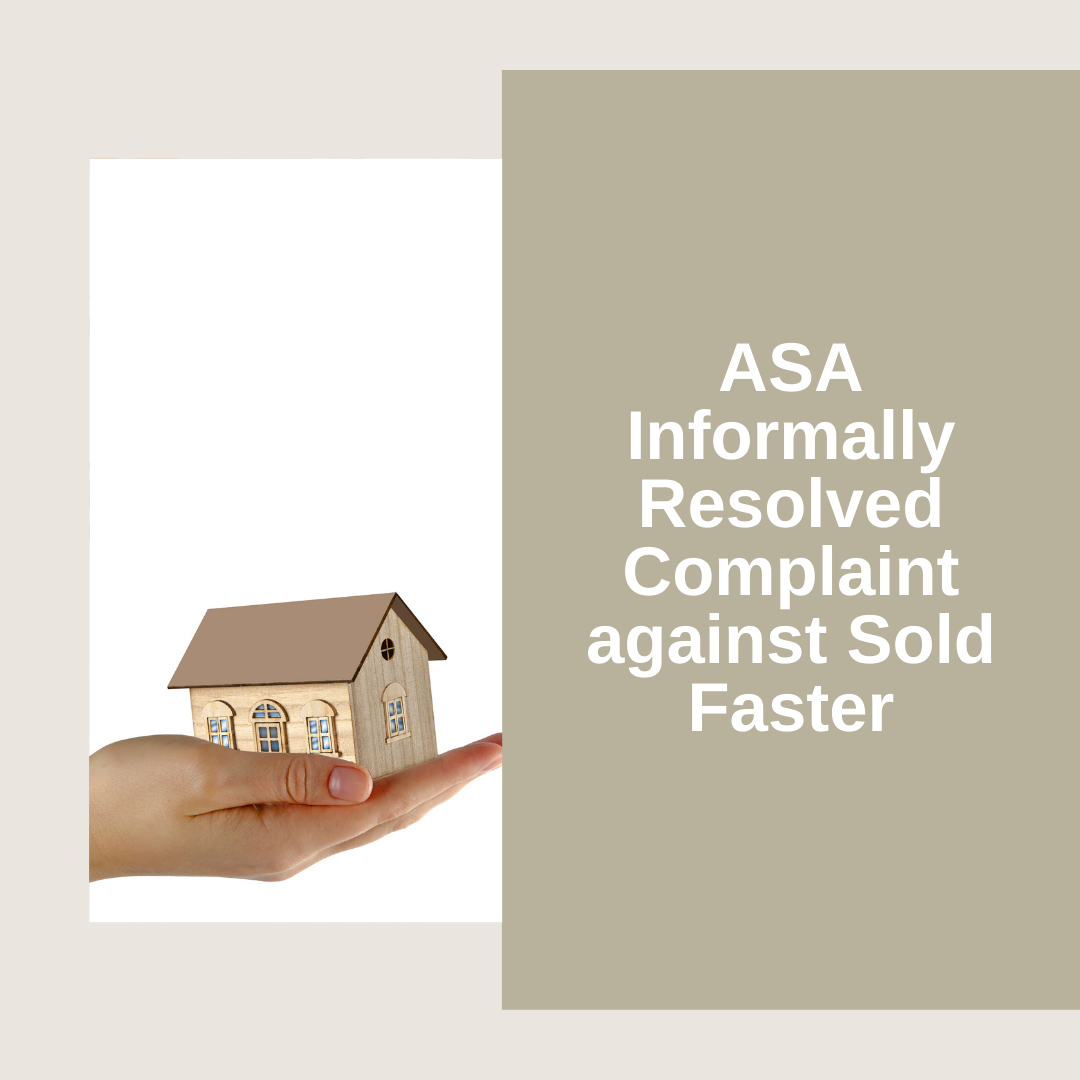 ASA Informally Resolved Complaint against Sold Faster