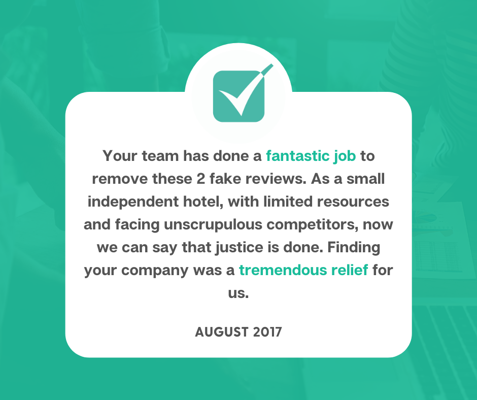 Your team has done a fantastic job to remove these 2 fake reviews