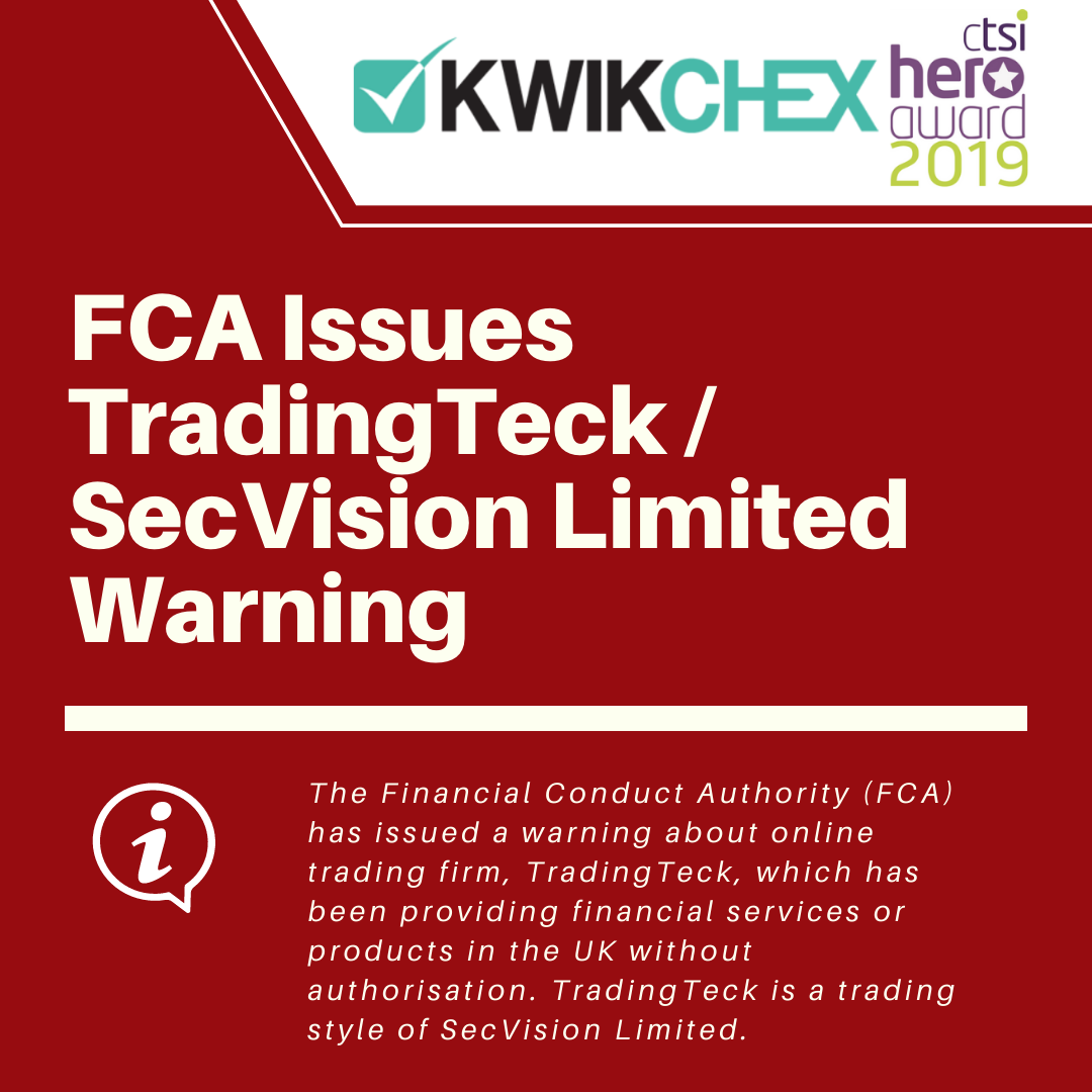 FCA Issues TradingTeck / SecVision Limited Warning