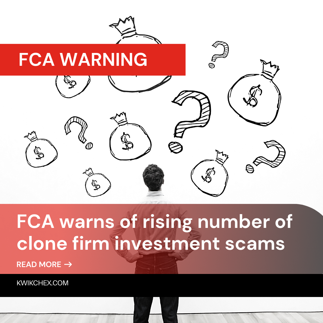 FCA warns of rising number of clone firm investment scams