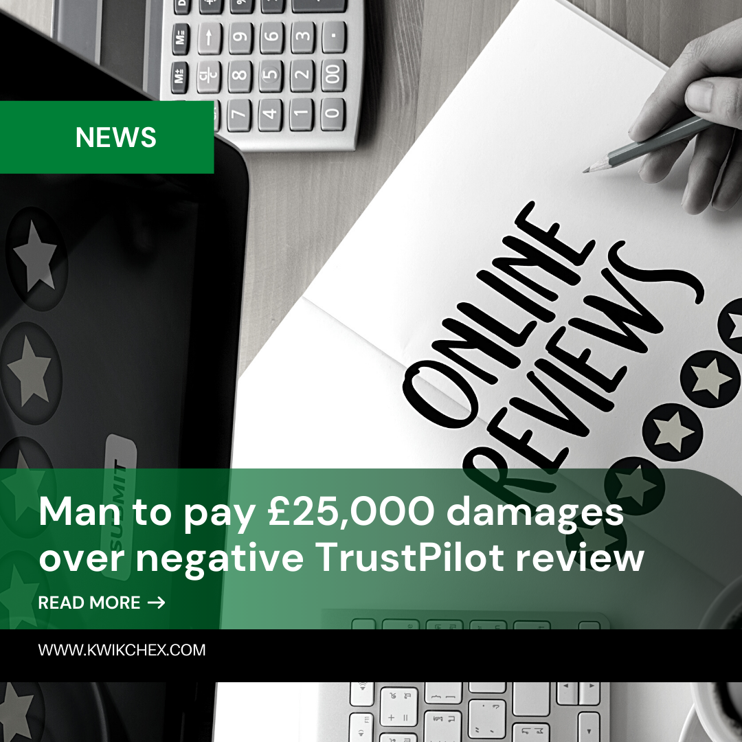 Man to pay £25,000 damages over negative TrustPilot review