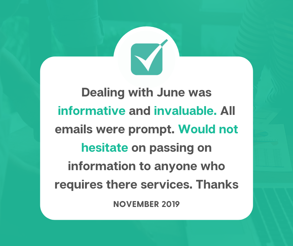 Dealing with June was informative and invaluable