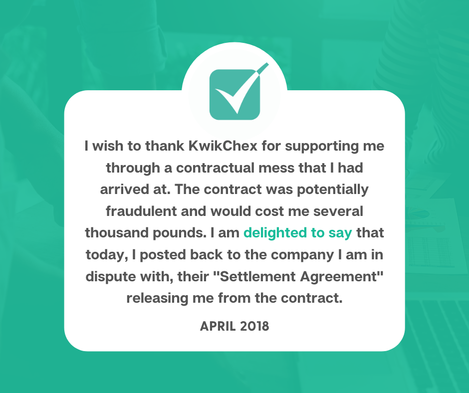 I wish to thank KwikChex for supporting me through a contractual mess