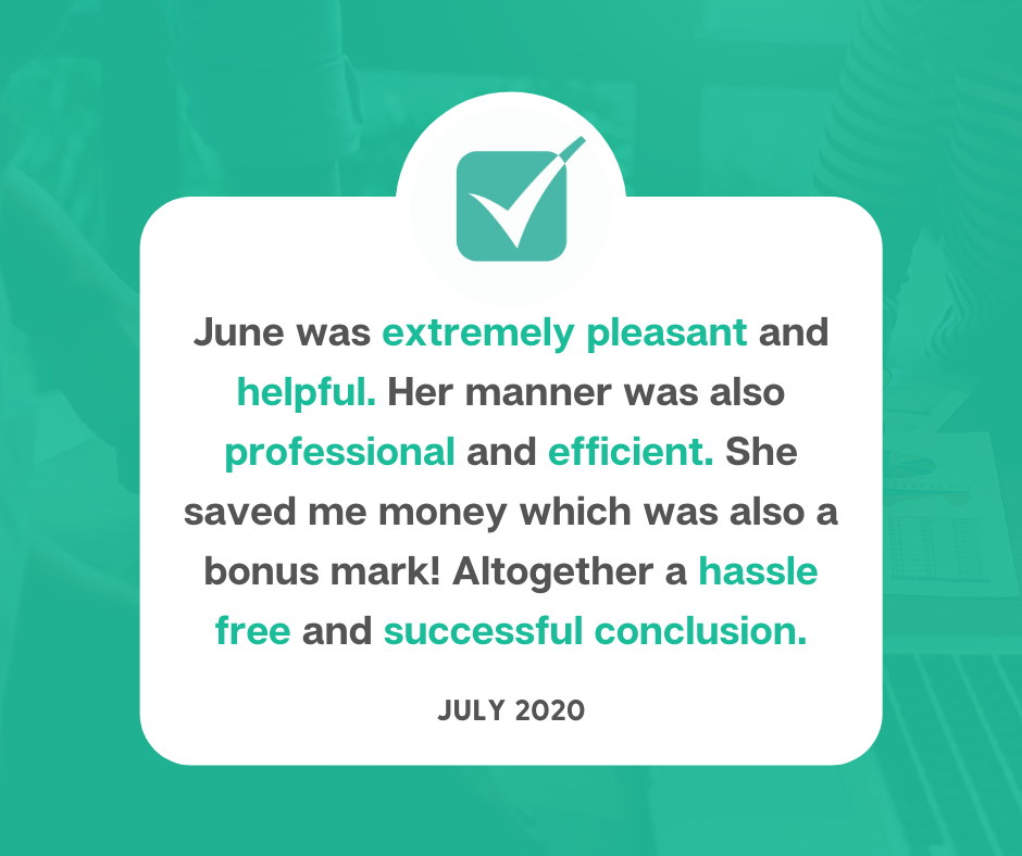 June was extremely pleasant and helpful