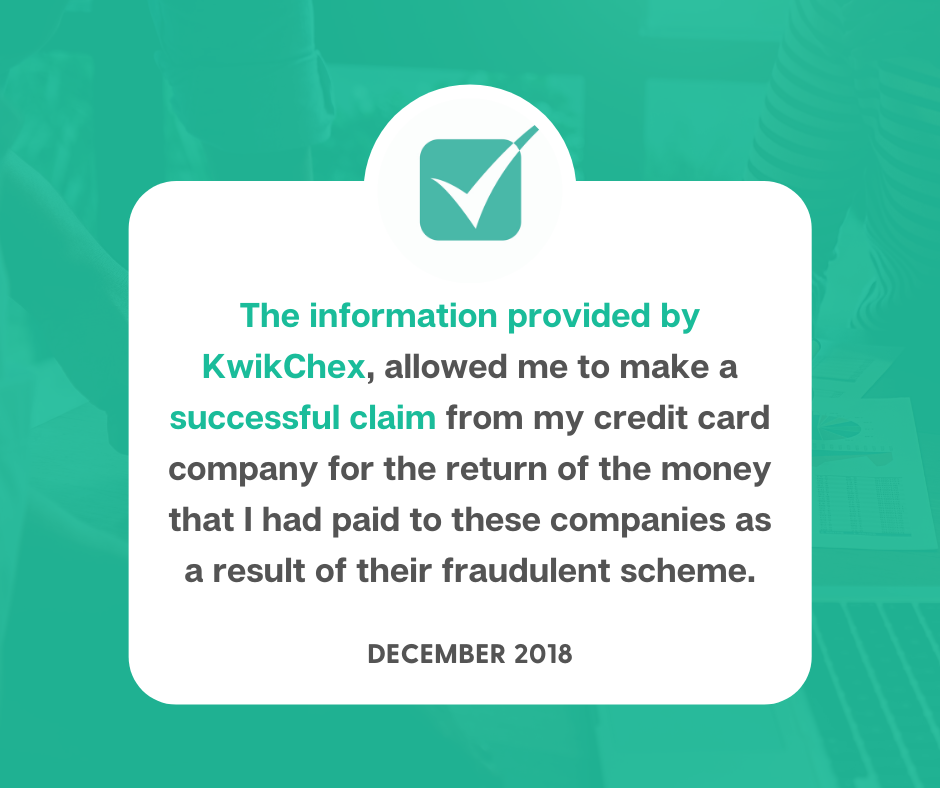 The information provided by KwikChex