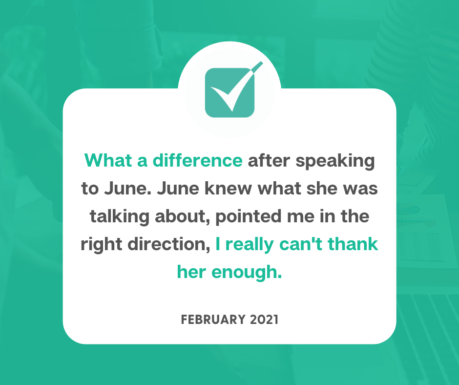 What a difference after speaking to June
