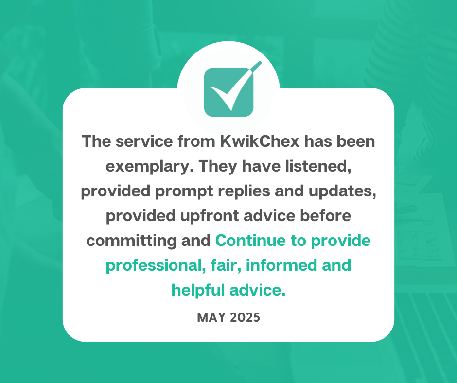 The service from KwikChex has been exemplary